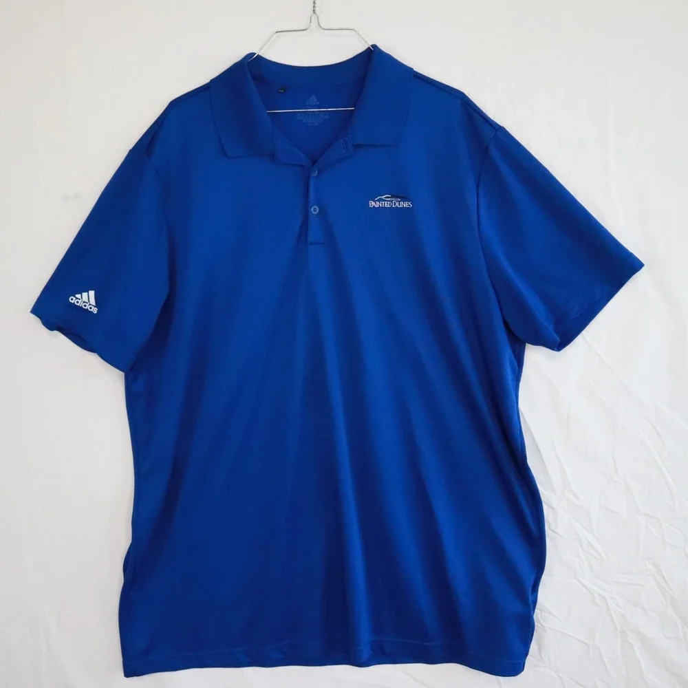 Adidas Polo Shirt‎ Mens 2XL XXL Primegreen Blue Painted Dunes Desert Golf Course